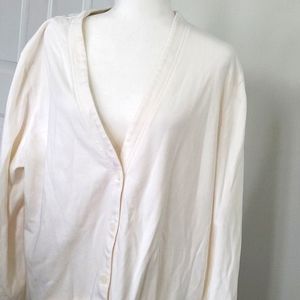 Cream cardigan by Lands' End, size xl